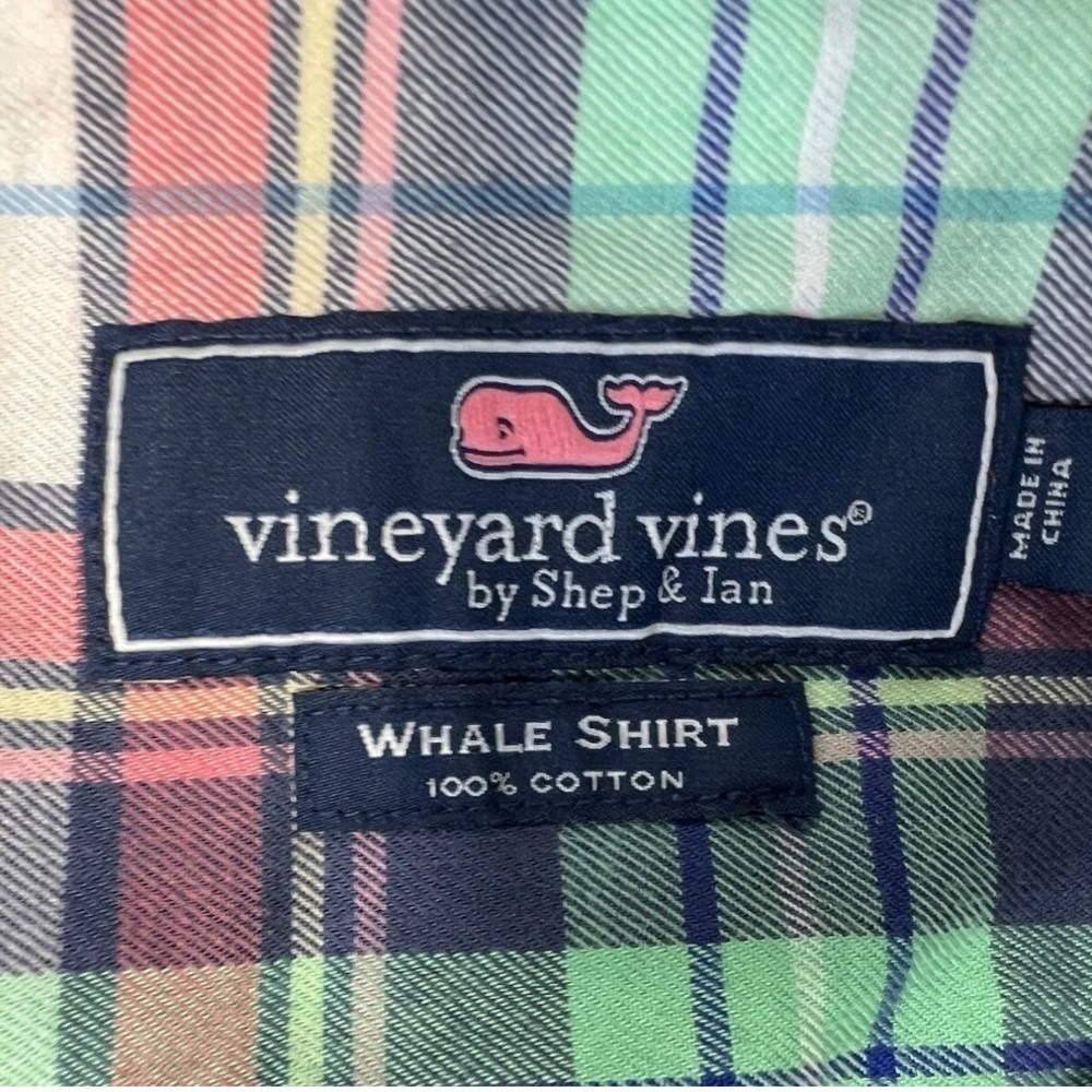 Vineyard Vines Mens Whale Shirt Small Plaid Flannel 928 - Picture 2 of 2